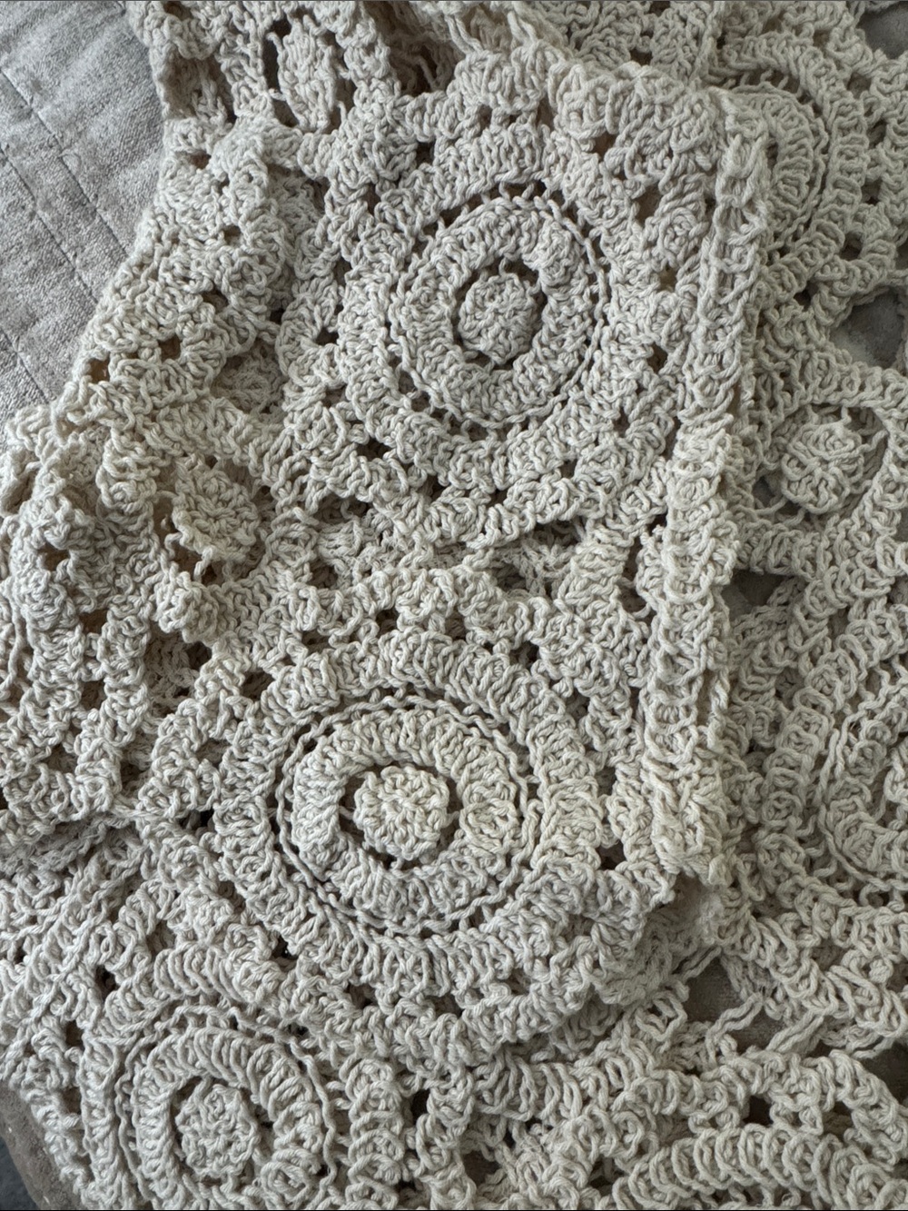 Openwork Crochet Button-Front Cardigan - Cream - Picture 2 of 8